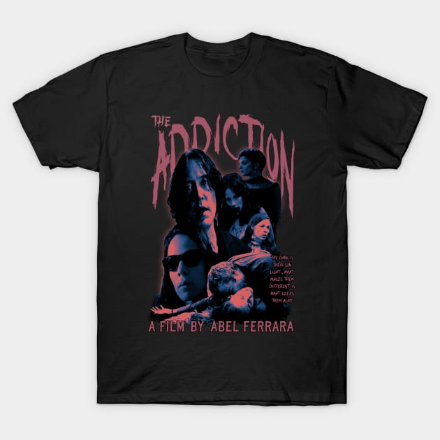 The Addiction. 1995 Cult Vampire Gem.  (Original Version) T-Shirt by The Dark Vestiary